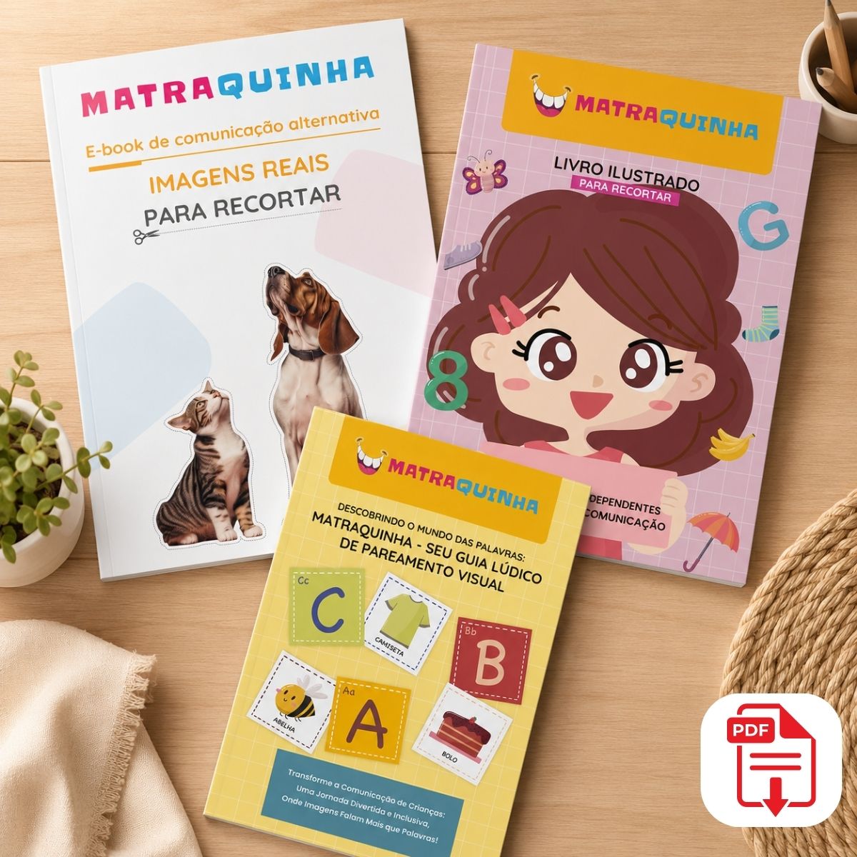 Capa da Biblioteca Completa Matraquinha Menina, com Protocolo, Missão e Diálogos Visuais