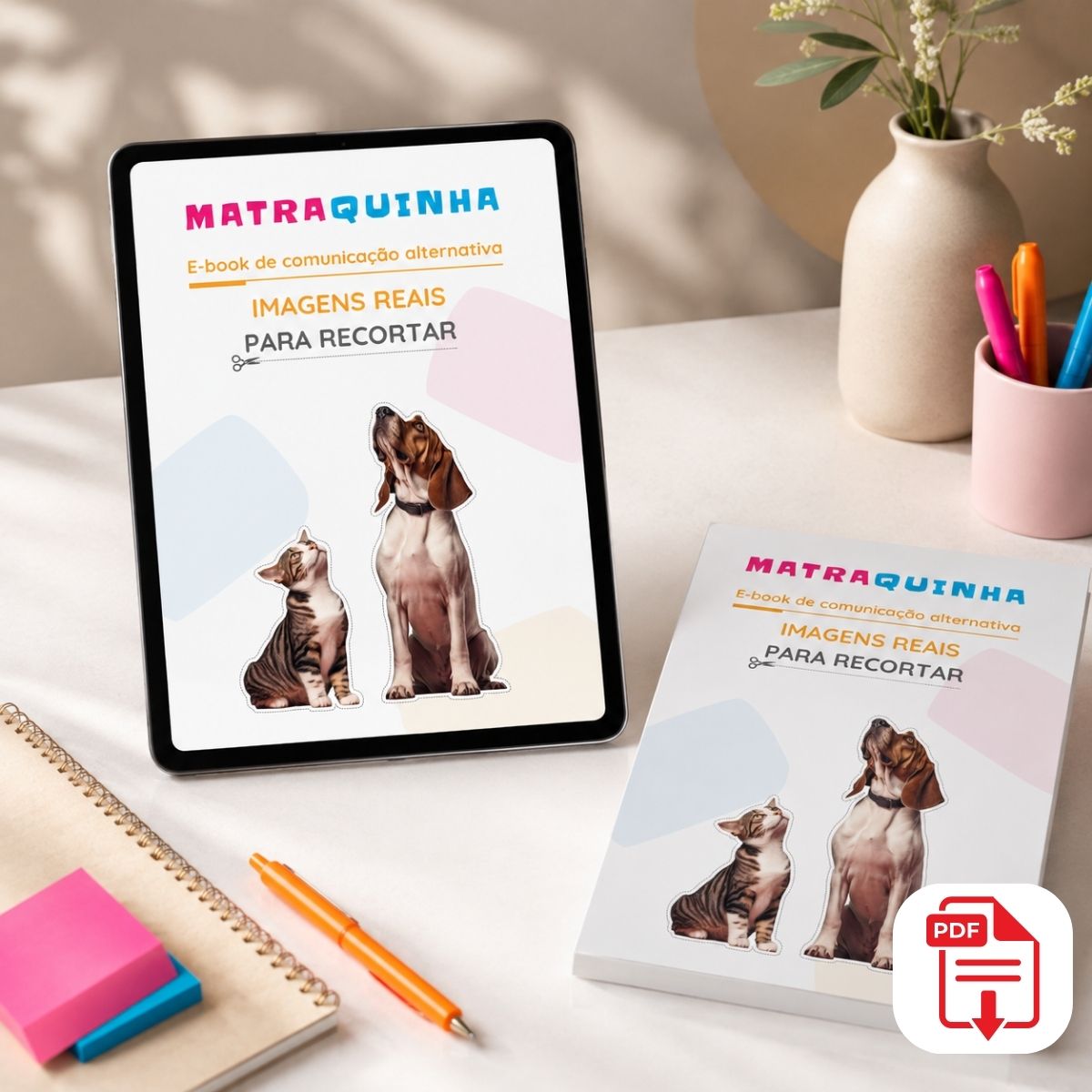 Capa do PDF Diálogos Visuais Matraquinha com 733 fotos reais organizadas por categoria