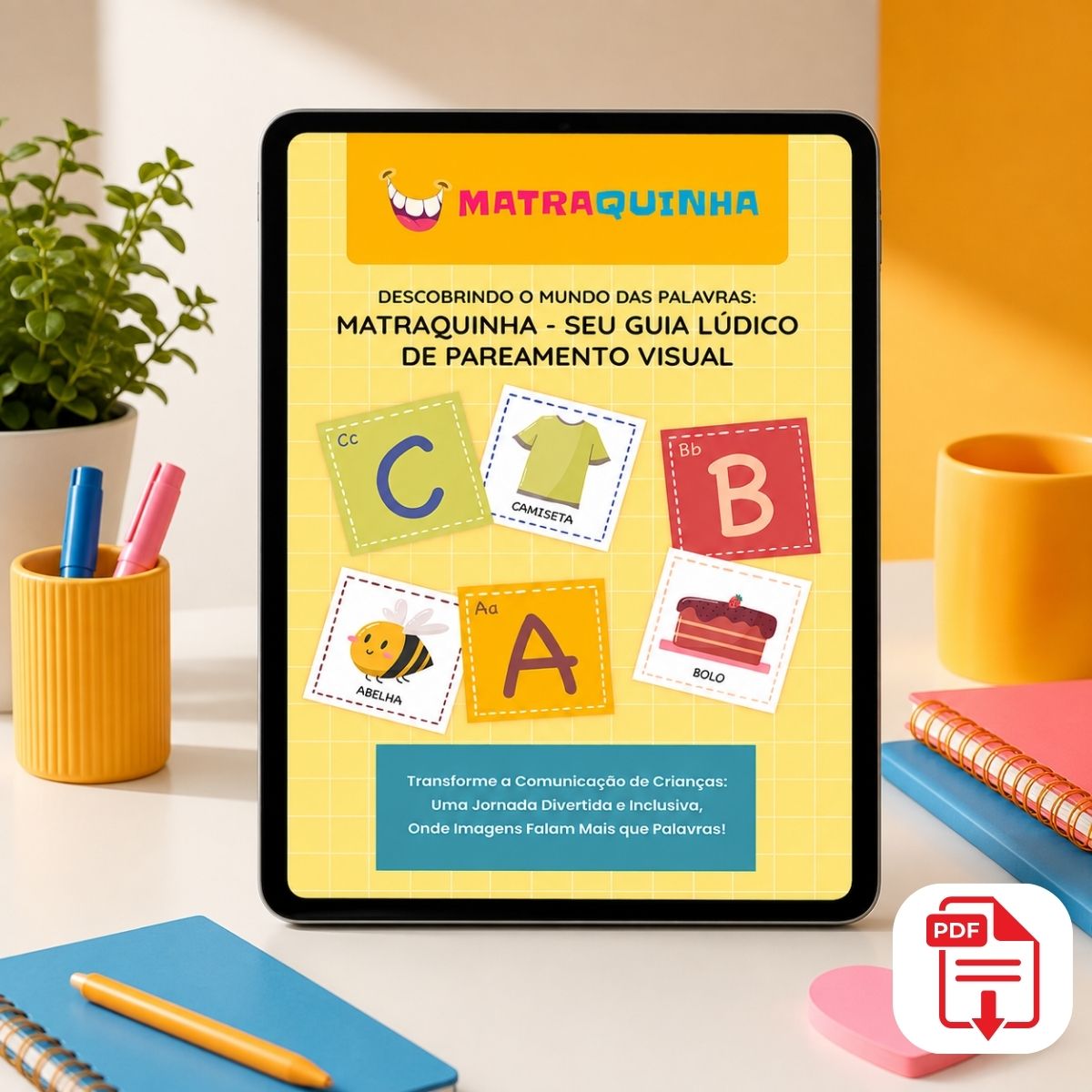 Capa do guia digital Missão Matraquinha de pareamento visual